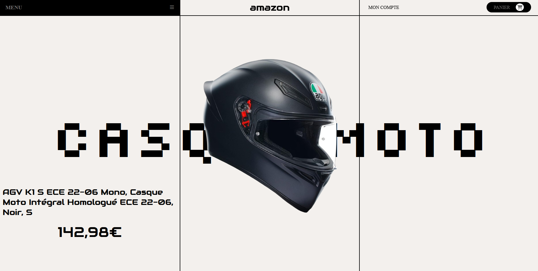 Aperçu du site refait Amazon